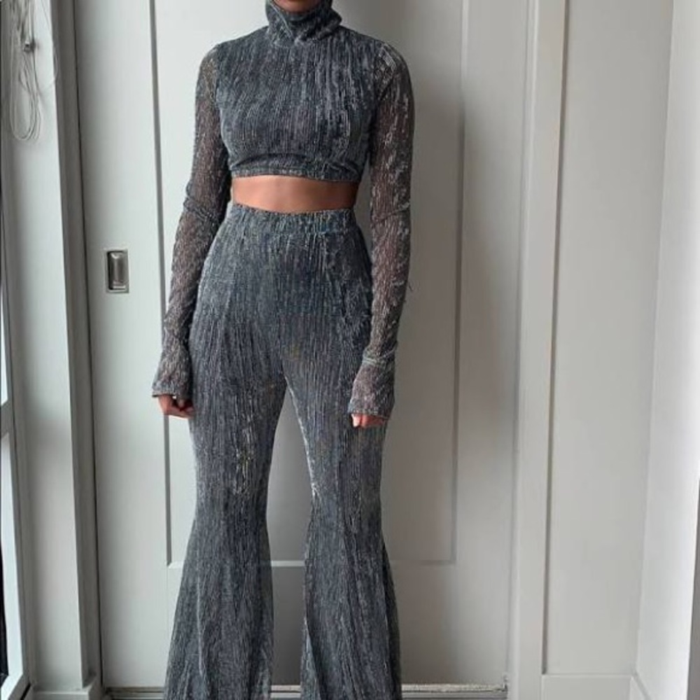 House of CB Grey Turtle Neck Two Piece